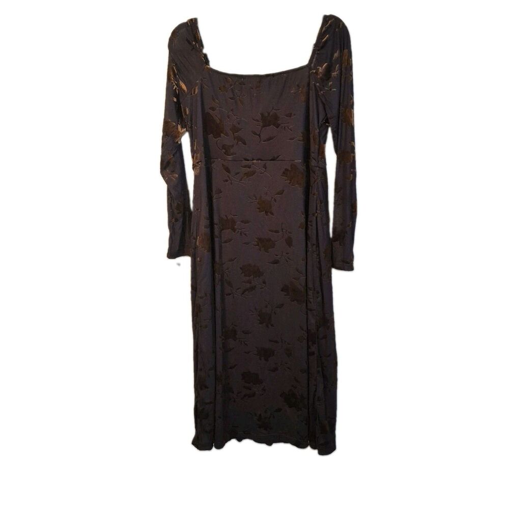 NWT Baltic Born XL Tamara Dress Velvet Burnout Deep Plum Bronze Fairy Grunge - Picture 2 of 12